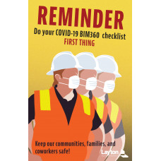 COVID-19 Reminder, BIM360 Checklist