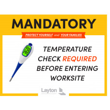 COVID-19 Temperature Check Required (English)