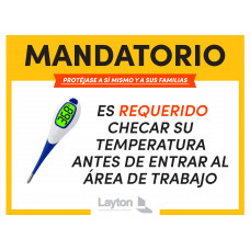 COVID-19 Temperature Check Required (Spanish)