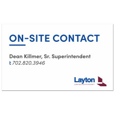 On-Site Contact, Entrance Sign, 1 NAME (30" x 18" banner)