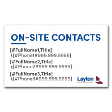 On-Site Contact, Entrance Sign, 3 NAMES (30" x 18" banner)