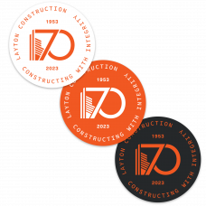 70th Anniversary Hard Hat Decal-PACK of 48 (Circle) 70th Anniversary Hard Hat Decal-PACK of 48 (Circle)